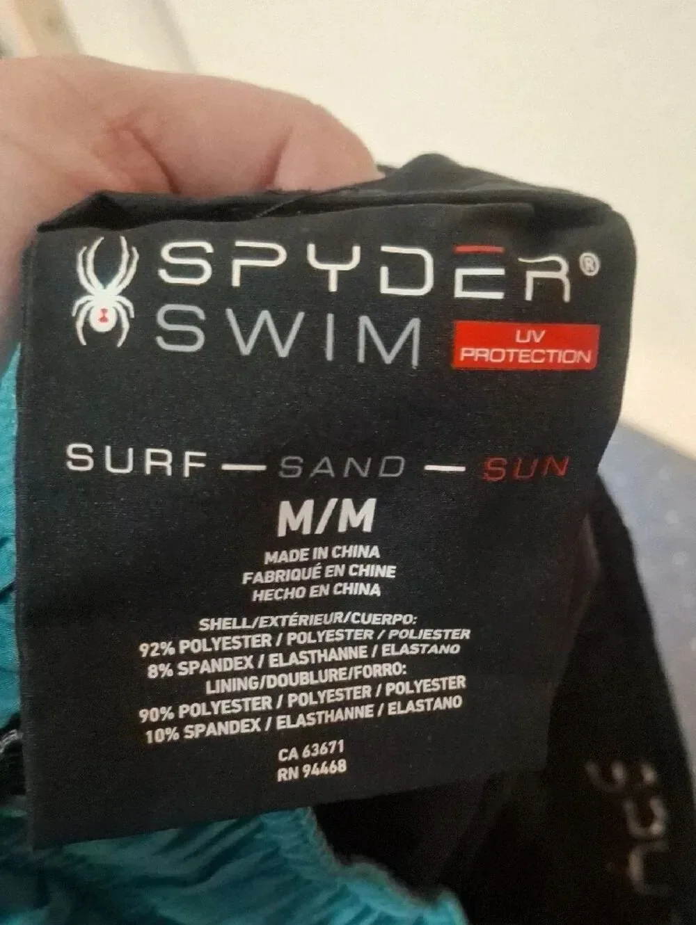 Spyder Teal and Gray Men's Swim Shorts size medium